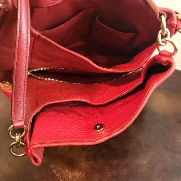 !Coach Pink Ruby Pebbled Leather Shoulder Bag Hobo Handbag Purse - Picture 4 of 17